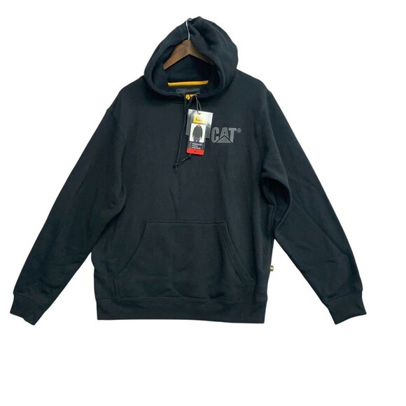 NEW Cat Caterpillar Men's M Black Hoodie Sweatshirt  Pullover Workwear - Picture 4 of 8